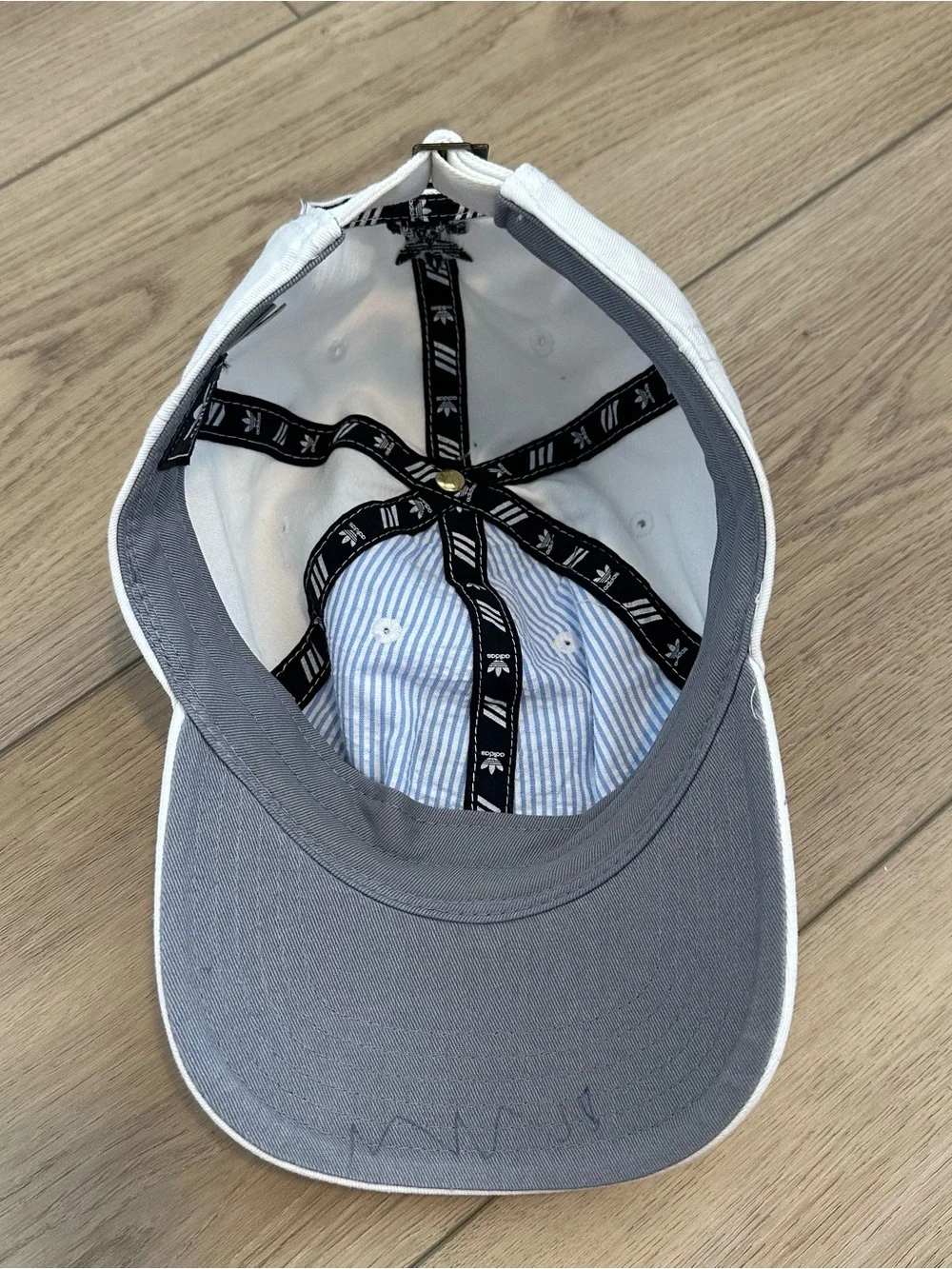 adidas Kids White Cap with Black Trefoil